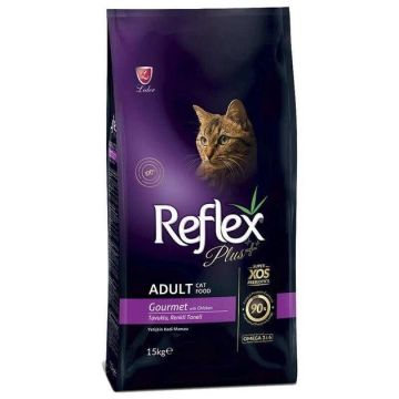 REFLEX PLUS ריפלקס פלוס 15 ק"ג מזון יבש לחתולים בוגרים בטעם עוף (גורמה)