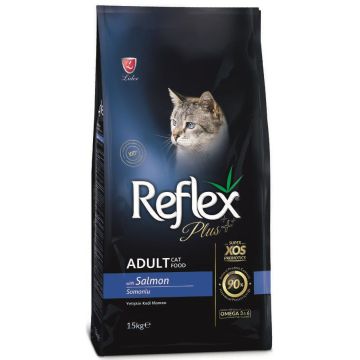 REFLEX PLUS ריפלקס פלוס 15 ק"ג מזון יבש לחתולים בוגרים בטעם סלמון