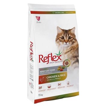 REFLEX ריפלקס 15 ק"ג מזון יבש לחתולים בוגרים גורמה צבעוני בטעם עוף ואורז