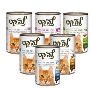 La Cat לה קט מגש סגור (24 שימורים) 400 גרם מזון מזון רטוב לחתולים בוגרים